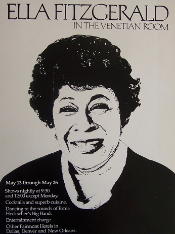 Program From Ella Fitzgerald at the Fairmont Hotel San Francisco