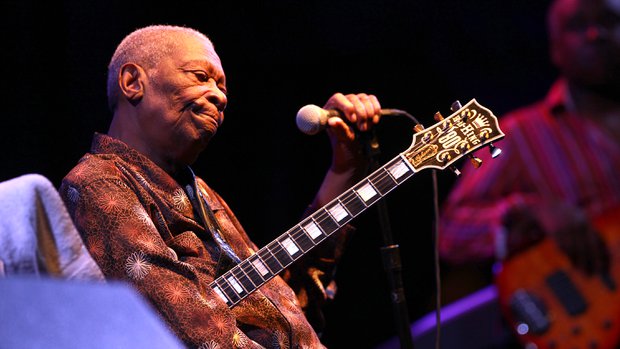 B.B. King and band performed at Humphrey's with the elderly King seated for the concert. — John Gastaldo, San Diego Union Tribune