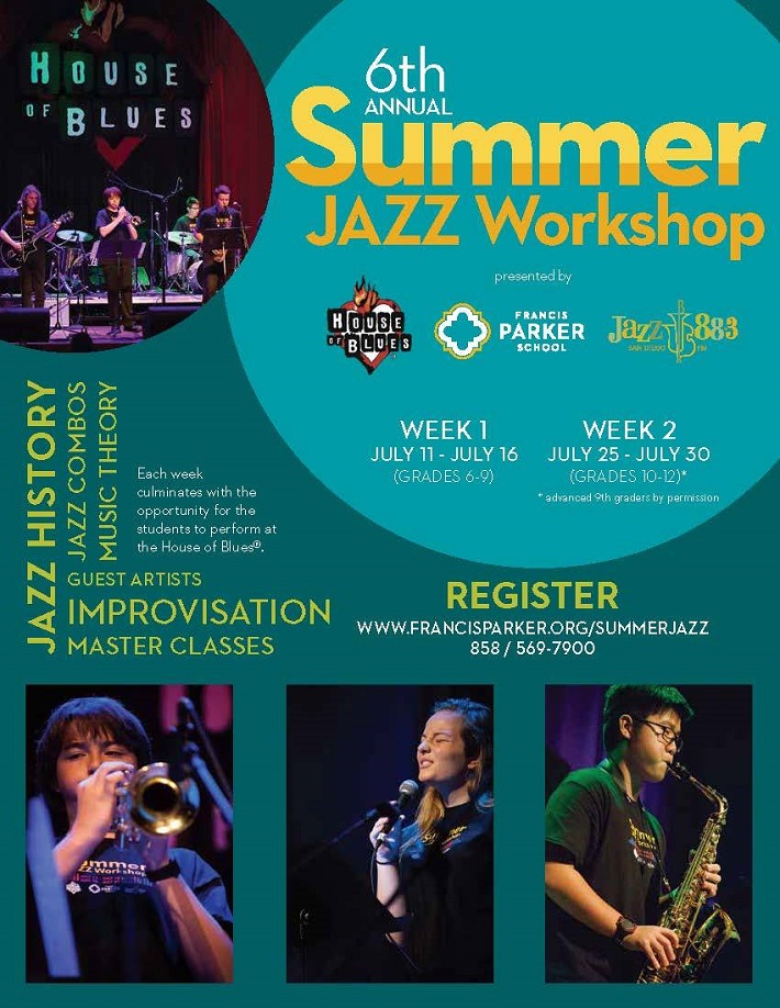 2016 Summer Jazz Workshop presented by Jazz 88.3, House of Blues San Diego, and Francis Parker School